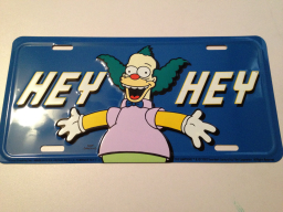 Hey Hey Krusty License Plate