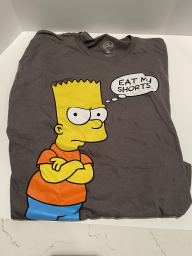 Shirt - Tee Grey L - Bart crossed arms Eat My Shorts